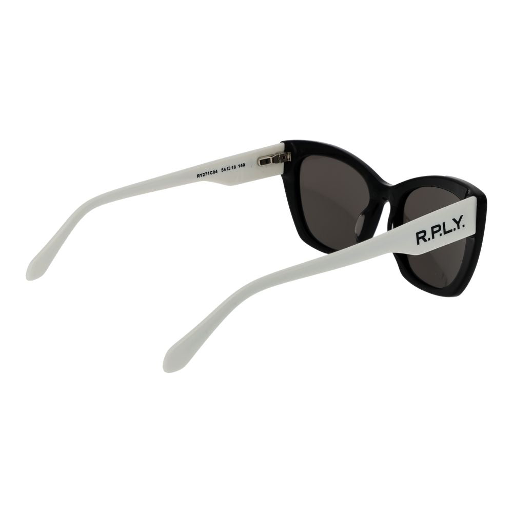 Sunglasses by Replay for women in black features an lustrous full-rim cat-eye frame design with black coloured frame detailing and non-polarized lens for a lustrous aesthetic.