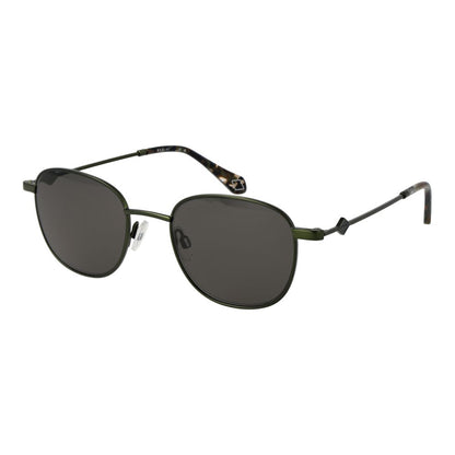 Sunglasses by Replay for unisex in metal multicolor features an lustrous full-rim oval frame design with green coloured frame detailing and non-polarized category-3-dark-tint lens for a lustrous aesthetic.