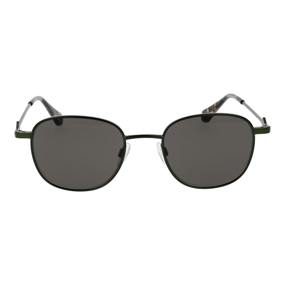 This Sunglasses by Replay for unisex in metal multicolor presents a sumptuous silhouette, showcasing a sumptuous full-rim oval frame design in green coloured frame and high-performance non-polarized category-3-dark-tint lens.