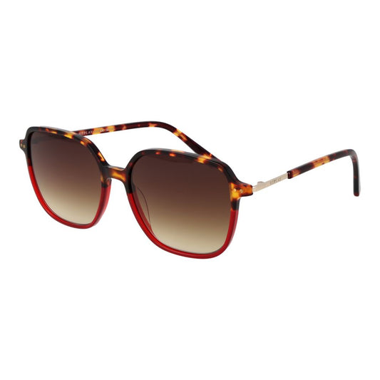 Sunglasses by Replay for women in plastic multicolor features an ethereal full-rim square frame design with red coloured frame frames and gradient category-3-dark-tint lens for a ethereal finish.