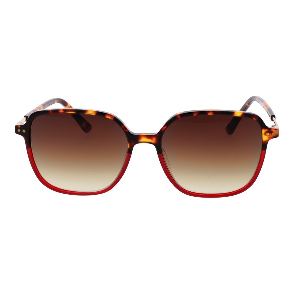 Sunglasses by Replay for women in plastic multicolor features an lustrous full-rim square frame design with red coloured frame detailing and gradient category-3-dark-tint lens for a lustrous aesthetic.