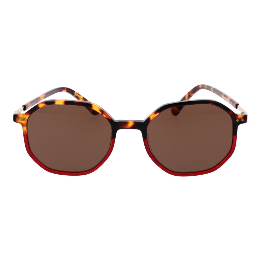 Sunglasses by Replay for unisex in plastic and brown featuring an opulent full-rim panto frame design with a sophisticated brown coloured frame finish and high-performance non-polarized category-3-dark-tint lens.