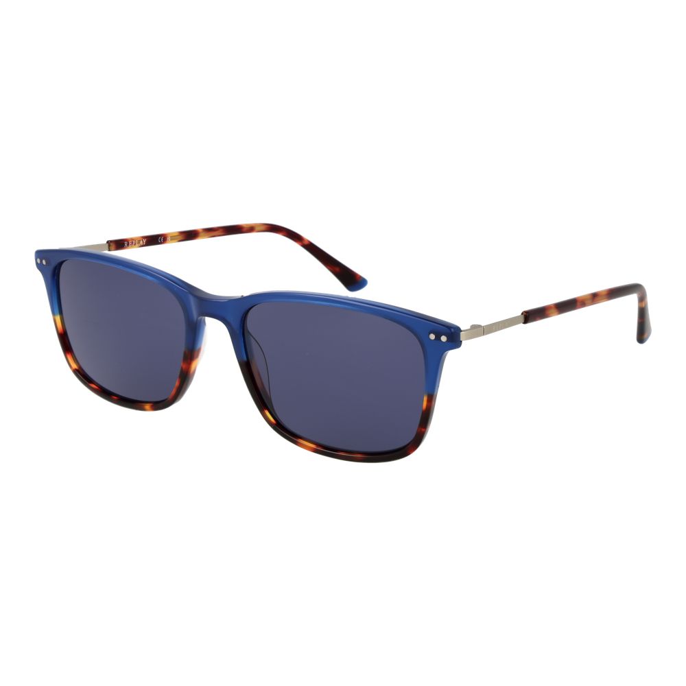 Sunglasses by Replay for men in brown features a sumptuous silhouette, showcasing a sumptuous rectangle full-rim frame design in brown coloured frame with high-performance non-polarized category-3-dark-tint lens.