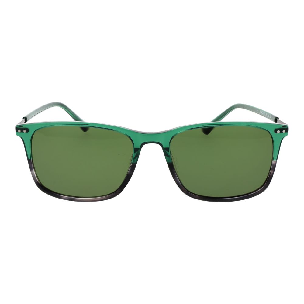 Sunglasses by Replay for men in plastic and multicolor featuring an opulent rectangle full-rim frame design with a sophisticated green coloured frame finish and high-performance non-polarized category-3-dark-tint lens.