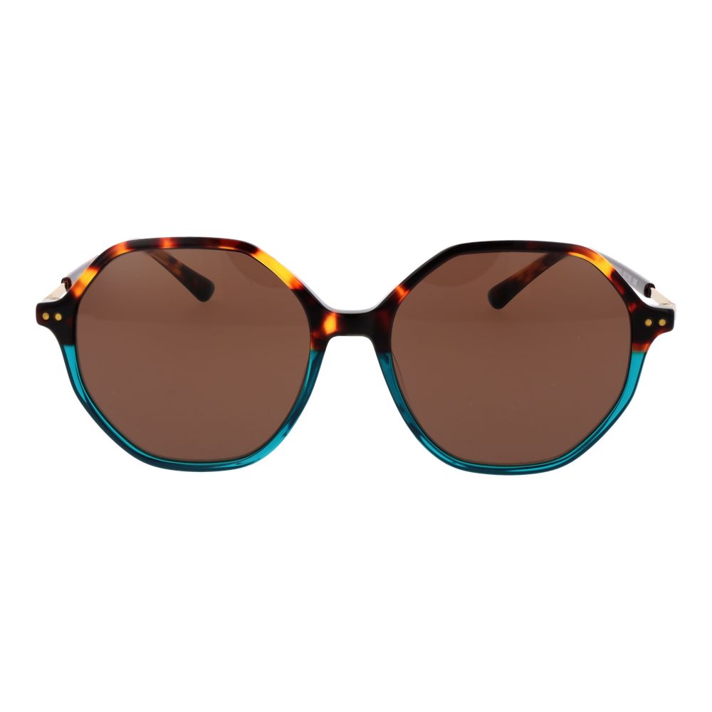 This Sunglasses by Replay for women in plastic brown presents a sumptuous silhouette, showcasing a sumptuous full-rim panto frame design in brown coloured frame and high-performance non-polarized category-3-dark-tint lens.