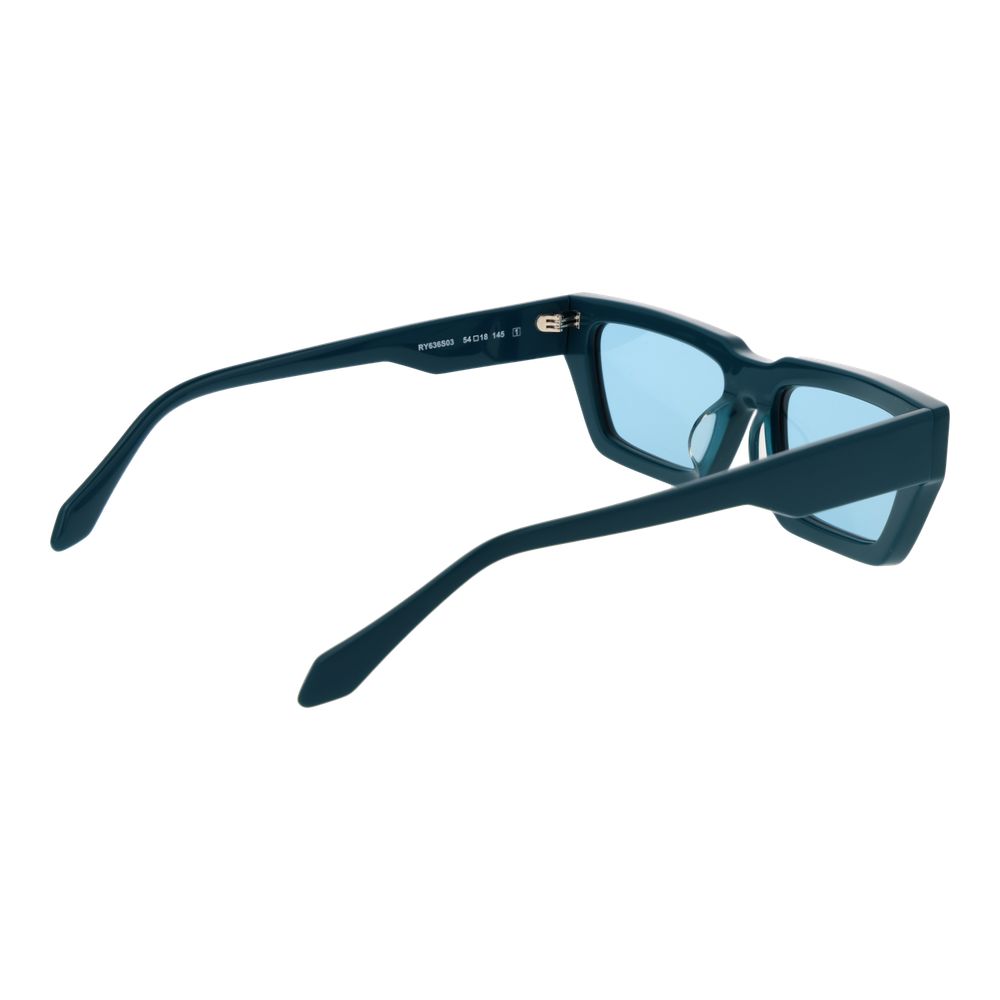 This Sunglasses by Replay for unisex in plastic turquoise presents a sumptuous silhouette, showcasing a sumptuous rectangle full-rim frame design in turquoise coloured frame and high-performance non-polarized category-1-light-tint lens.