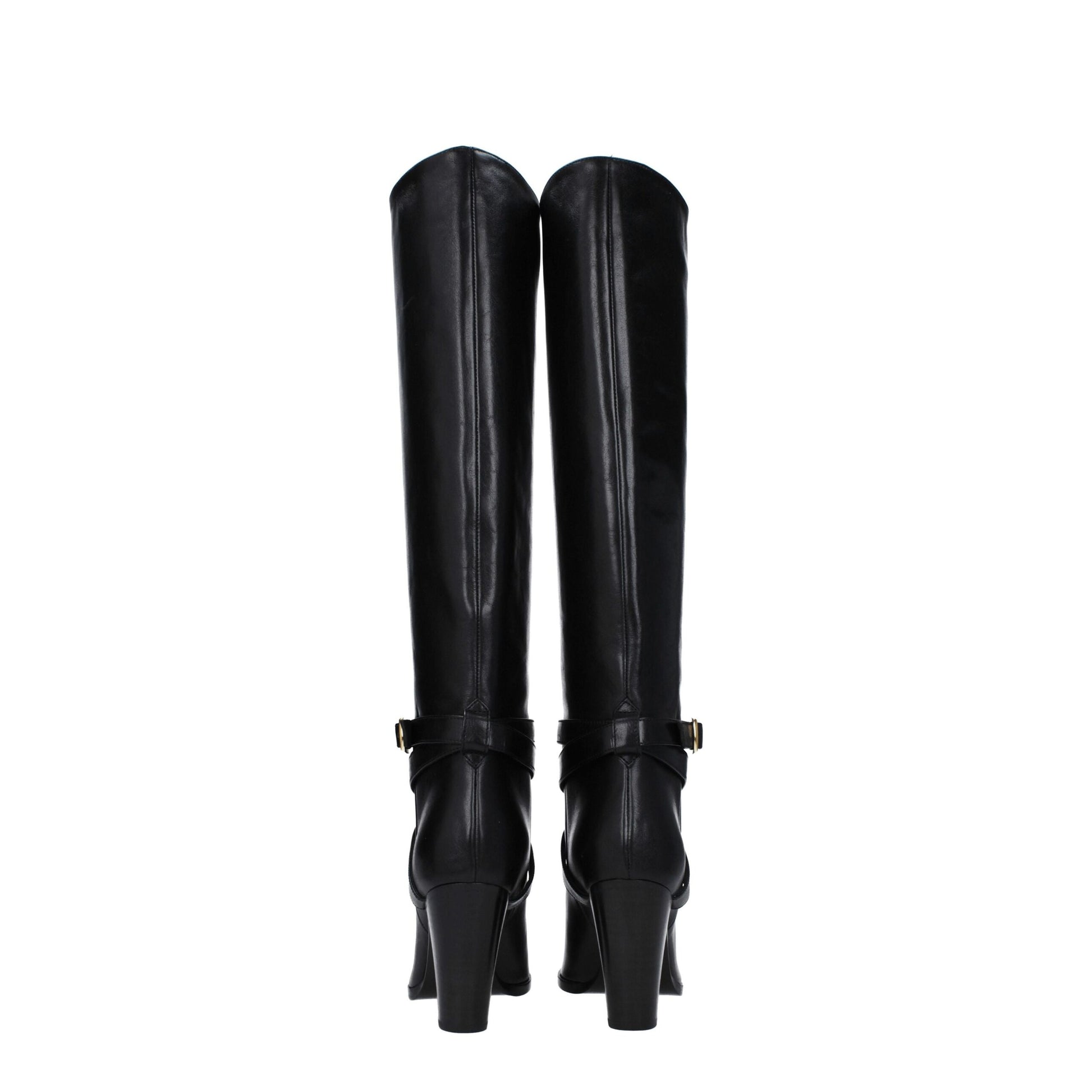 High-Heel Boots by Celine for women in leather black & gold showcases a ergonomic silhouette from the Women's Leather High-Heel Boots collection, featuring a ergonomic high-heel 9-5-cm-heel and a ergonomic .