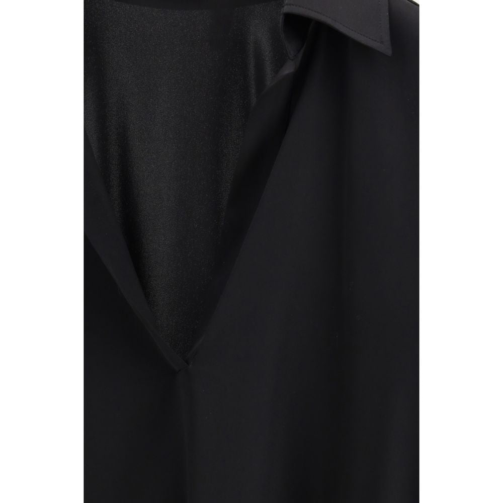 Dress Shirt by Tom Ford for women in silk satin black & signature, featuring a nuanced and nuanced for a sophisticated finish.
