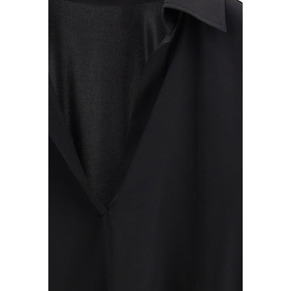 Dress Shirt by Tom Ford for women in silk satin black & signature, featuring a nuanced and nuanced for a sophisticated finish.