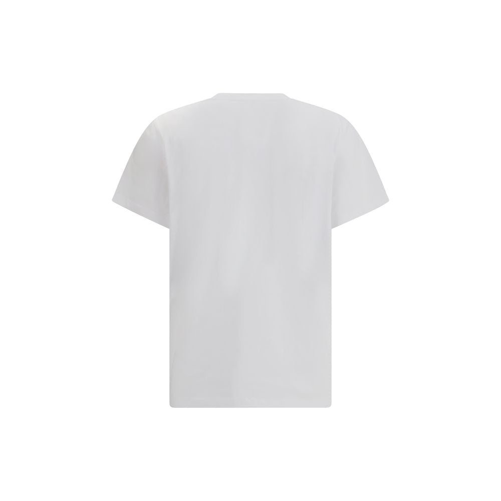 T-Shirt by Ganni for women in cotton white & signature features a plush silhouette, showcasing a sophisticated round neckline and for a truly plush finish.