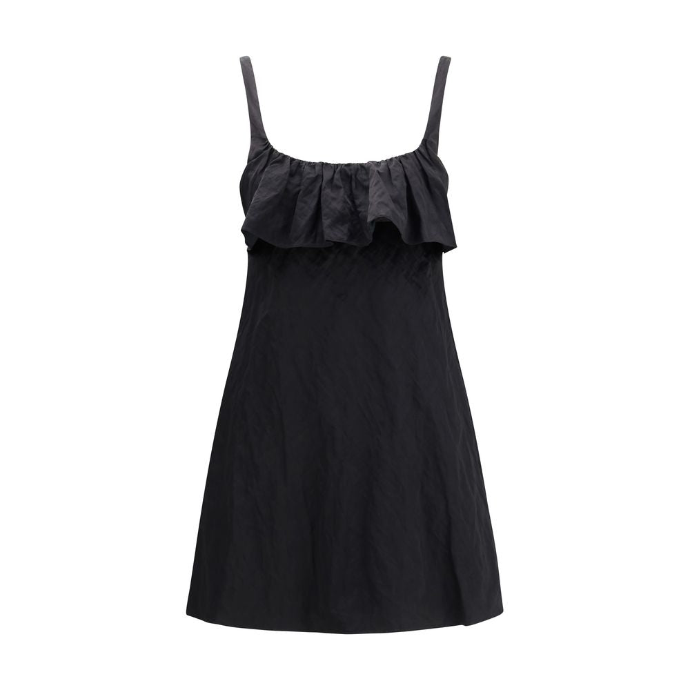 Dress by Chloé for women in polyamide silk satin & cotton black features an magnificent silhouette, artfully detailed with a magnificent and sleeveless that flows into an magnificent short mini.
