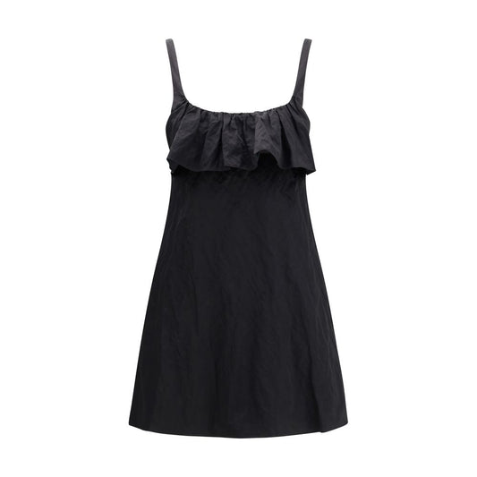 Dress by Chloé for women in polyamide silk satin & cotton black features an magnificent silhouette, artfully detailed with a magnificent and sleeveless that flows into an magnificent short mini.