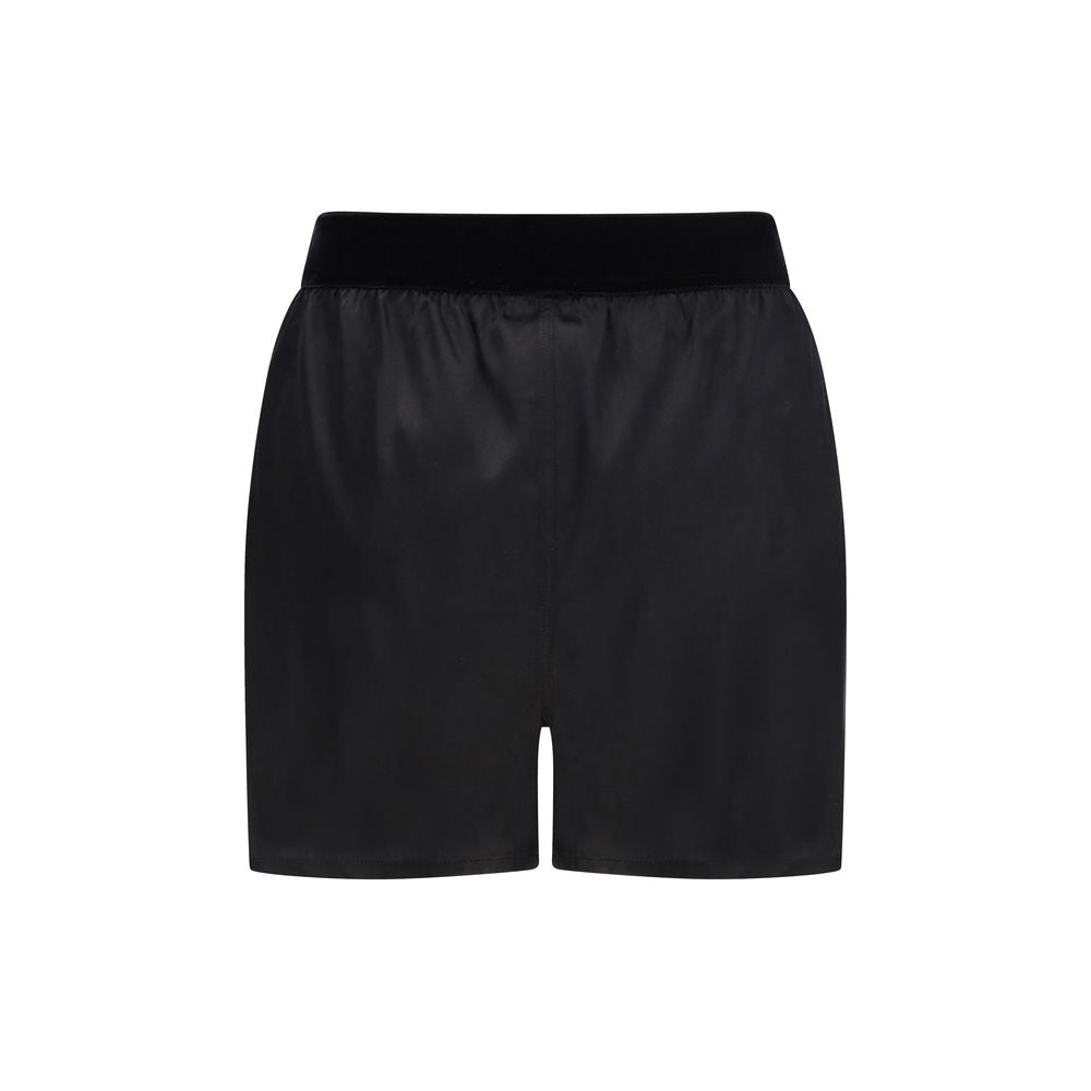 Bermuda Shorts by Tom Ford for women in silk satin black features an nuanced silhouette, showcasing a nuanced relaxed-fit & regular-fit with a short cut and for a sophisticated, premium finish.