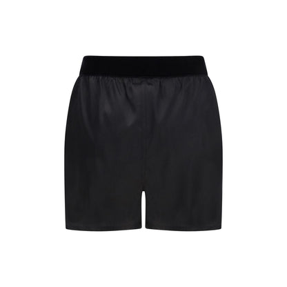 Bermuda Shorts by Tom Ford for women in silk satin black features an nuanced silhouette, showcasing a nuanced relaxed-fit & regular-fit with a short cut and for a sophisticated, premium finish.