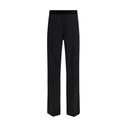 Trousers by Tom Ford for women in silk satin black features a sculptural silhouette, showcasing a sculptural relaxed-fit & regular-fit and long with a sophisticated for a sculptural finish.