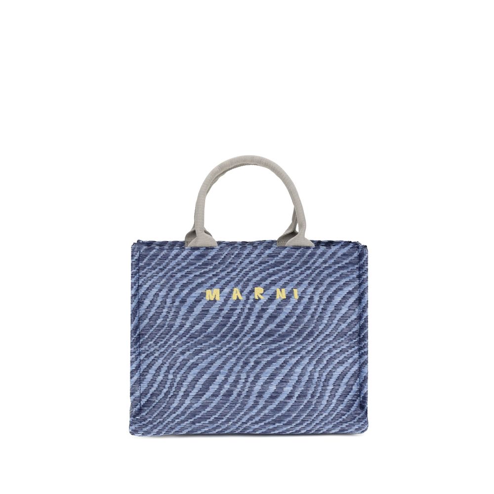 Tote Shoulder Bag by Marni for women in leather blue, zebra & patterned features a effortless sophistication silhouette, secured by a with ample and versatile shoulder-strap, adjustable-strap & handle for a effortless sophistication finish.