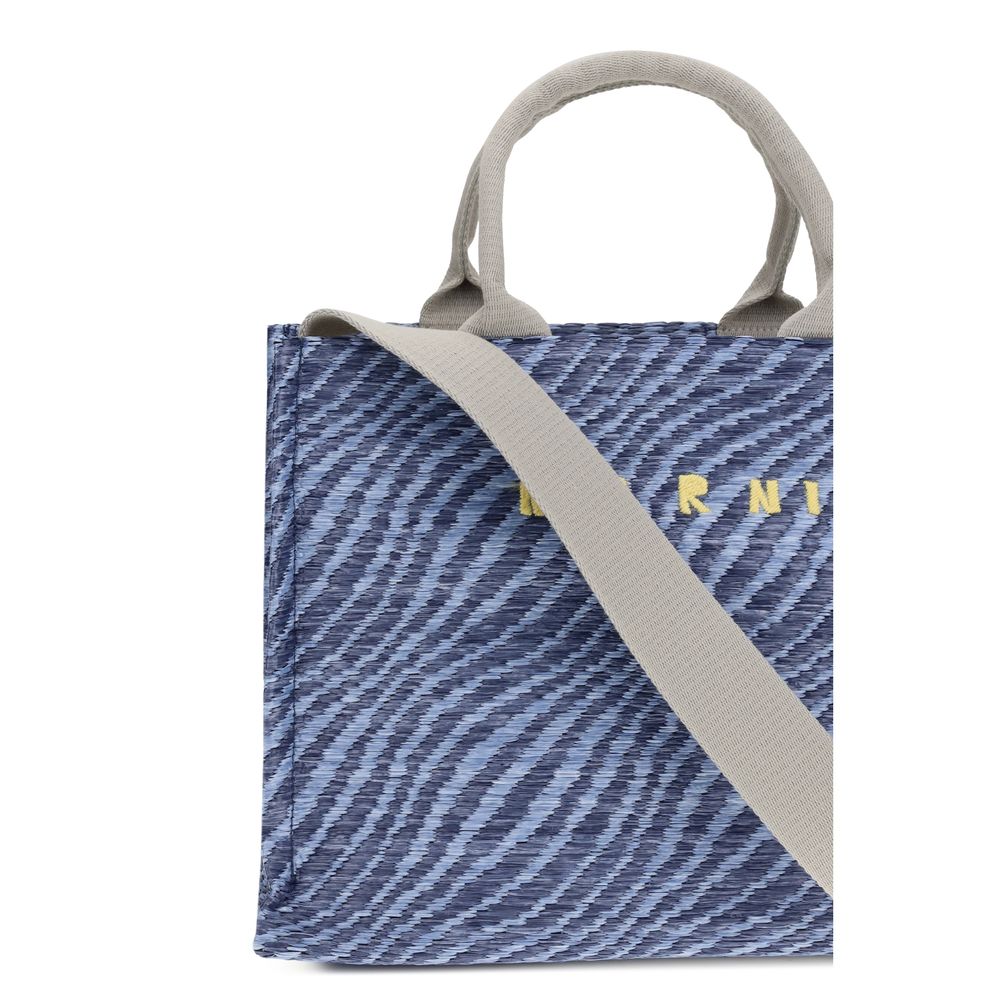 Tote Shoulder Bag by Marni for women in leather blue, zebra & patterned showcases a enviable silhouette, artfully detailed with a secure , organized , and versatile shoulder-strap, adjustable-strap & handle for a enviable look.