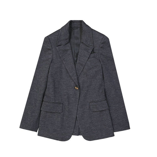 Blazer by Brunello Cucinelli for women in wool gray showcases a discerning silhouette, elegantly detailed with a sophisticated and premium for a truly discerning finish.