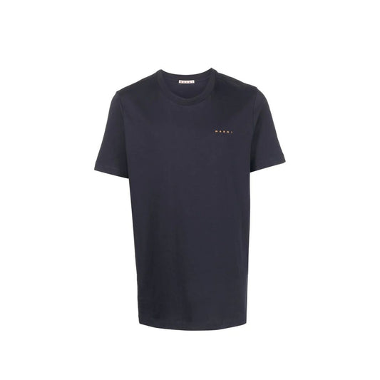 T-Shirt by Marni for men in cotton black showcases a chic silhouette, artfully detailed with a chic round neckline and short-sleeve for a chic finish.