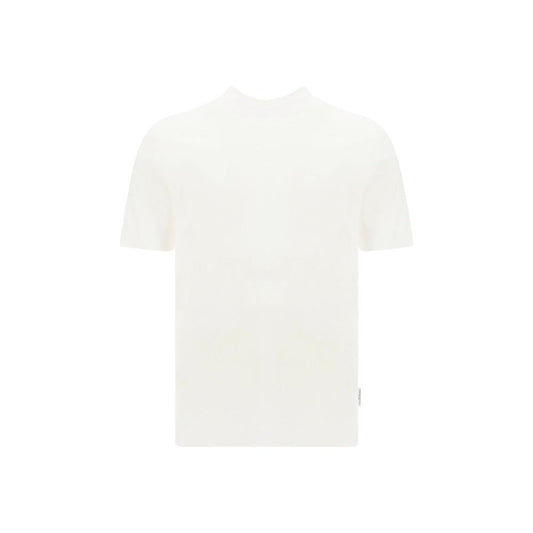 T-Shirt by Paolo Pecora Milano for men in cotton white & patterned showcases a unassuming silhouette, artfully detailed with a refined crew neckline and unassuming short-sleeve for a sophisticated, contemporary look.