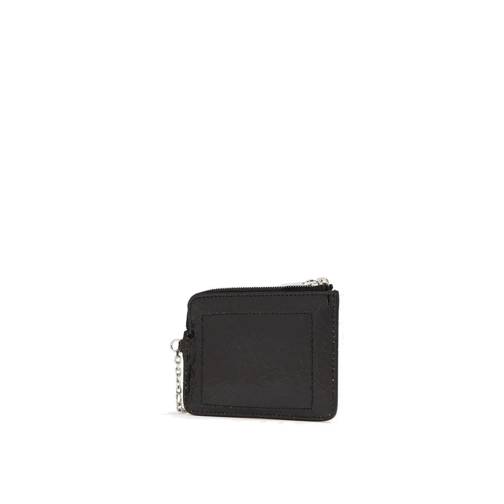 Clutch Handbag by Alexander McQueen for unisex in calfskin suede leather black & silver showcases a sculptural silhouette, featuring a secure zipper, ample cardholder, and versatile for a sculptural finish.