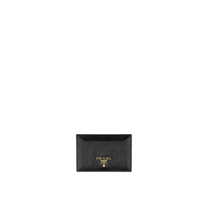 Wallet by Prada for women in calfskin leather black features a streamlined silhouette, showcasing the streamlined Calfskin Leather Wallet design with sophisticated for a premium look.