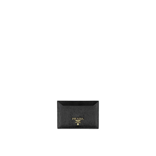 Wallet by Prada for women in calfskin leather black features a streamlined silhouette, showcasing the streamlined Calfskin Leather Wallet design with sophisticated for a premium look.