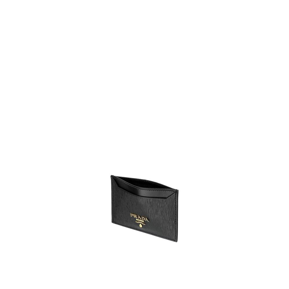 Wallet by Prada for women in calfskin leather black showcases a refined silhouette, artfully detailed with the signature style of the Calfskin Leather Wallet and functional .