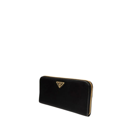 Cardholder Wallet by Prada for women in leather & metal black features a streamlined silhouette, showcasing the streamlined Leather & Metal Cardholder Wallet design with sophisticated card-organization for a premium look.