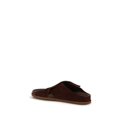 Flat Sandals by Pedro García for women in eva & bos taurus suede cowhide leather brown, natural & signature features an statuesque Women's EVA & Bos Taurus Suede Cowhide Leather Flat Sandals silhouette with a refined flat and elegant .