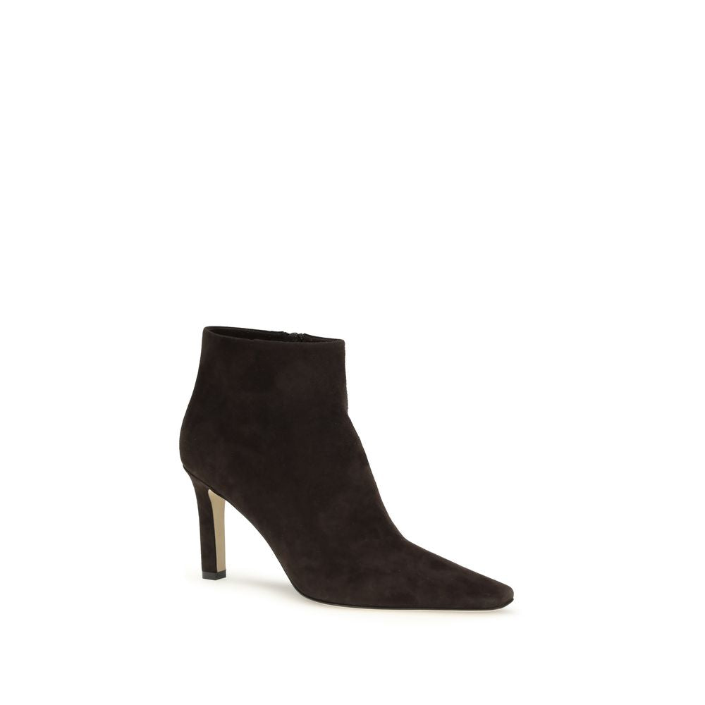 High-Heel Ankle Boots by The Row for women in nappa calf & lamb leather brown features an avant-garde Women's Nappa Calf & Lamb Leather High-Heel Ankle Boots silhouette, defined by a sophisticated high-heel and a avant-garde .