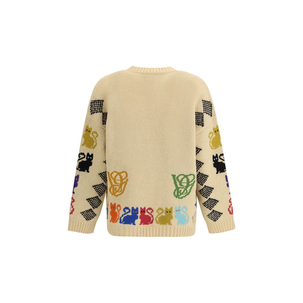Cardigan by Valentino Garavani for men in wool multicolor & jacquard showcases a captivating silhouette, artfully detailed with a captivating and for a truly sophisticated captivating look.