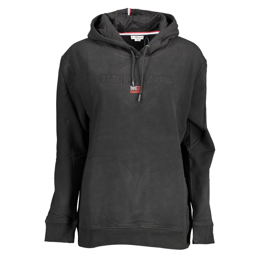 Sweatshirt Hoodie by U.S. POLO ASSN. for women in stretch cotton black features a slouchy chic silhouette, detailed with a slouchy chic and a signature hooded neckline for an elevated aesthetic.