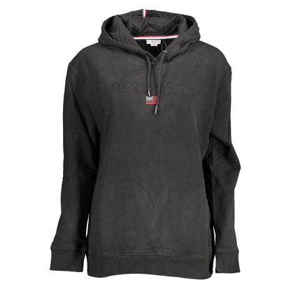 Sweatshirt Hoodie by U.S. POLO ASSN. for women in stretch cotton black features a slouchy chic silhouette, detailed with a slouchy chic and a signature hooded neckline for an elevated aesthetic.