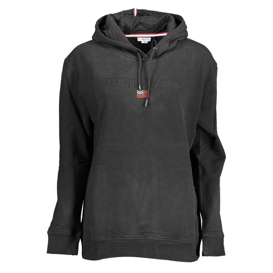 Sweatshirt Hoodie by U.S. POLO ASSN. for women in stretch cotton black features a slouchy chic silhouette, detailed with a slouchy chic and a signature hooded neckline for an elevated aesthetic.