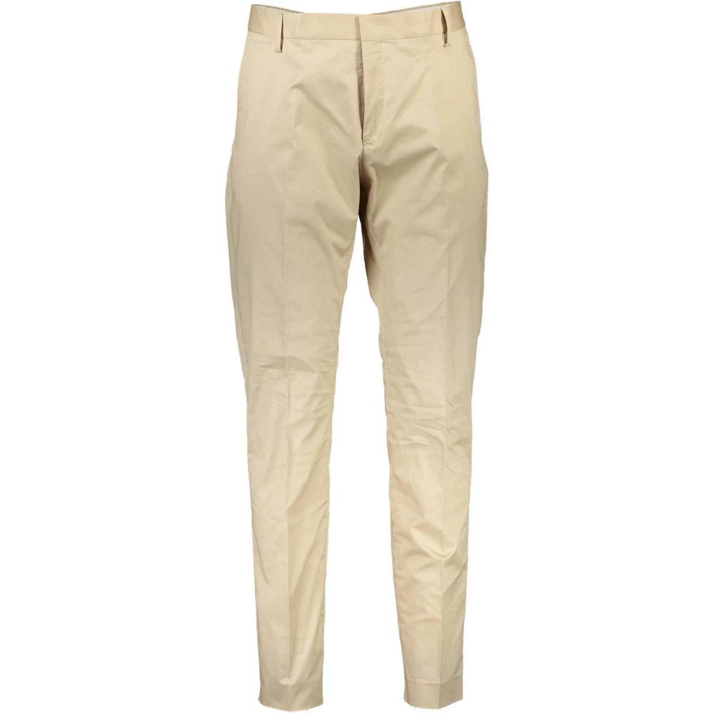 Casual Pants by Gant for men in cotton beige features an refined tailoring silhouette, showcasing a premium regular-fit with a and long cut for a refined tailoring look.