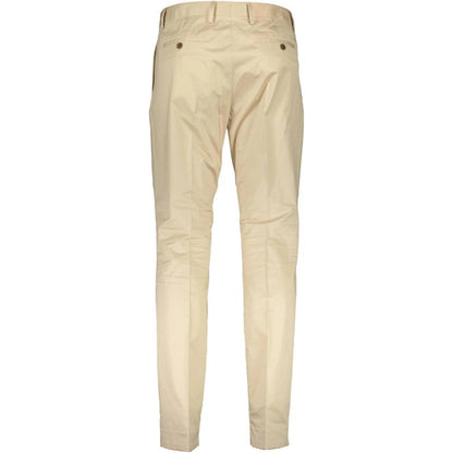 Casual Pants by Gant for men in cotton beige features an sartorial regular-fit and long with a cut for a sartorial finish.