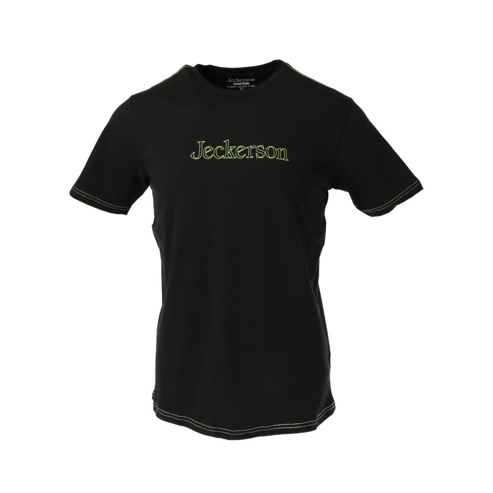 T-Shirt by Jeckerson for men in stretch cotton black features an edgy silhouette, meticulously detailed with a sophisticated and for a truly edgy finish.