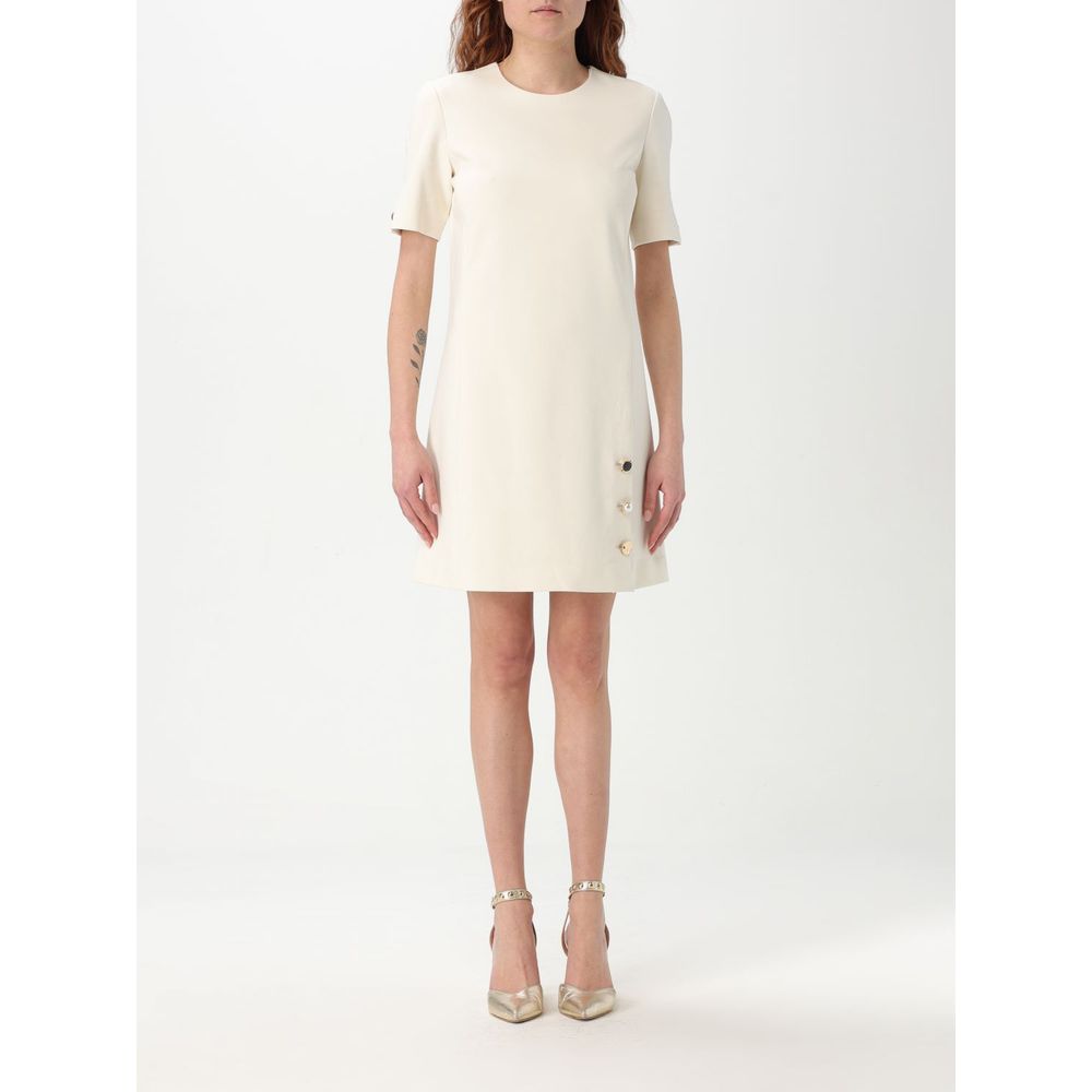 Dress by Twinset for women in polyester pearl showcases a striking silhouette, elegantly detailed with a short-sleeve, refined , and a striking short for a striking finish.
