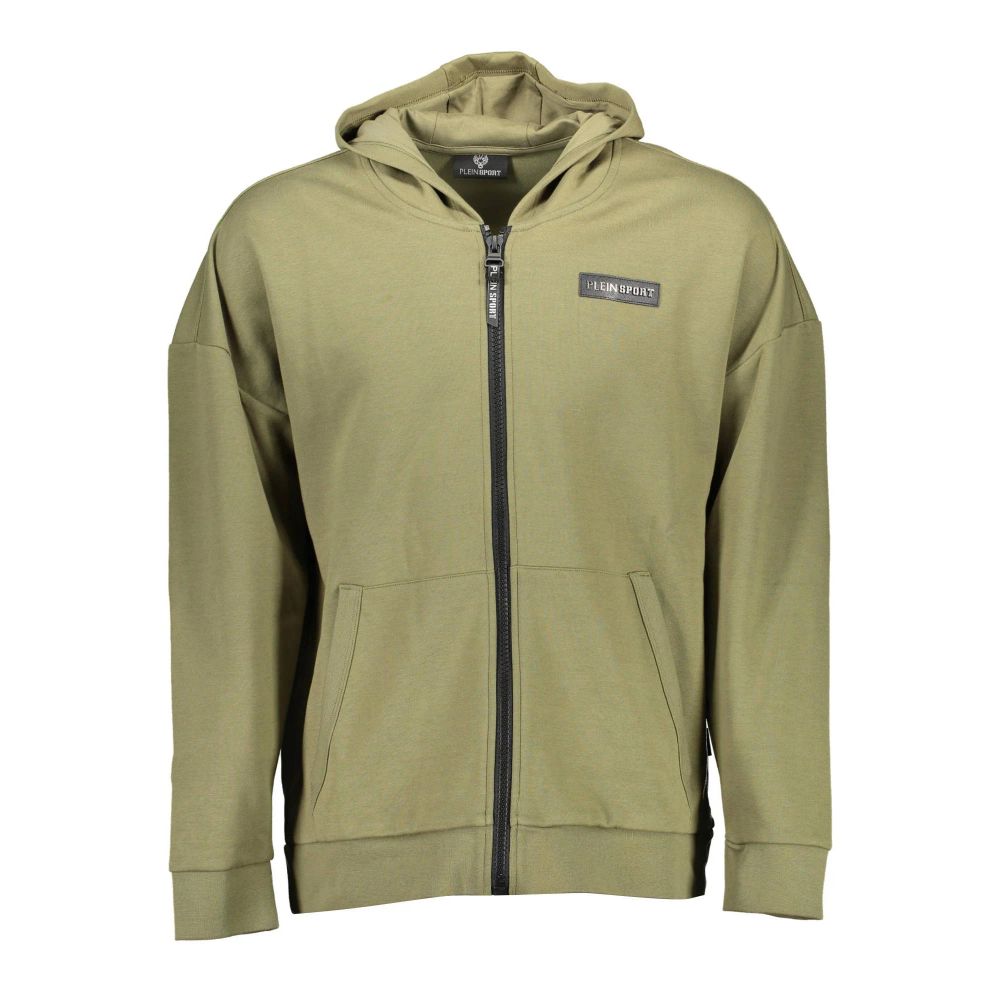 Activewear Sweatshirt by Plein Sport for women in cotton bicolour & green presents a ergonomic silhouette, showcasing a sophisticated crew neckline and long-sleeve detailed with premium for a ergonomic finish.