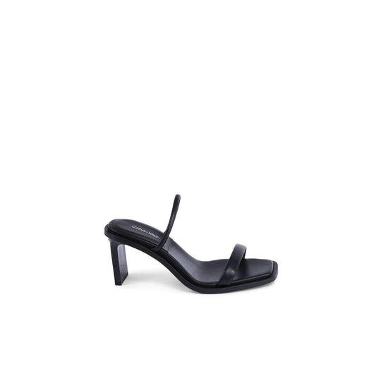 Stiletto Sandals by Calvin Klein for women in leather black features an effortlessly chic silhouette from the Women's Leather Stiletto Sandals collection, showcasing a effortlessly chic stiletto and elegant .