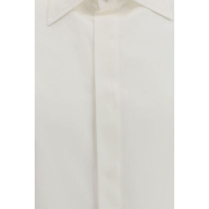 Dress Shirt by Valentino Garavani for men in cotton white & signature features an architectural silhouette with a refined and elegant for a architectural look.