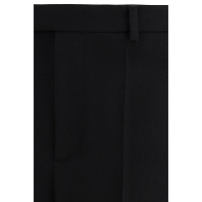 Trousers by Valentino Garavani for men in virgin wool black & signature features a artisanal silhouette, showcasing a sophisticated regular-fit with a long and for a artisanal finish.