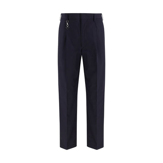 Trousers by Prada for men in cotton blue features an on trend silhouette, showcasing a sophisticated regular-fit with a long and for an on trend finish.