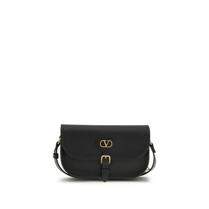 Small Shoulder Bag by Valentino Garavani for men in bos taurus calf suede leather black, gold & signature features a distinguished silhouette, showcasing a secure magnetic and distinguished cardholder with versatile shoulder-strap & adjustable-strap for a distinguished finish.