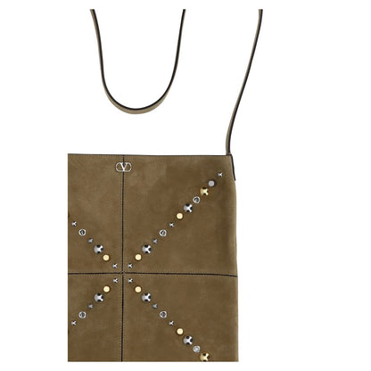 Small 2-in-1 Shoulder & Crossbody Bag by Valentino Garavani for men in palladium & suede leather beige, palladium & signature features a effortless sophistication silhouette, secured by a with ample and versatile crossbody-strap, shoulder-strap & adjustable-strap for a effortless sophistication finish.