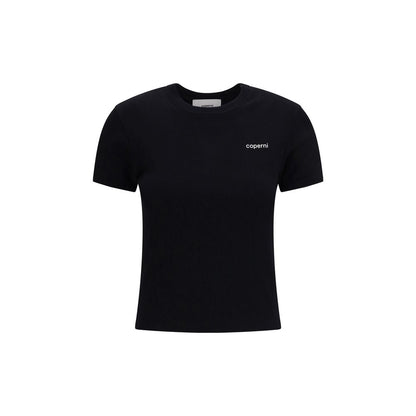 T-Shirt by Coperni for women in cotton black & print features a plush silhouette, showcasing a sophisticated round neckline and short-sleeve for a truly plush finish.