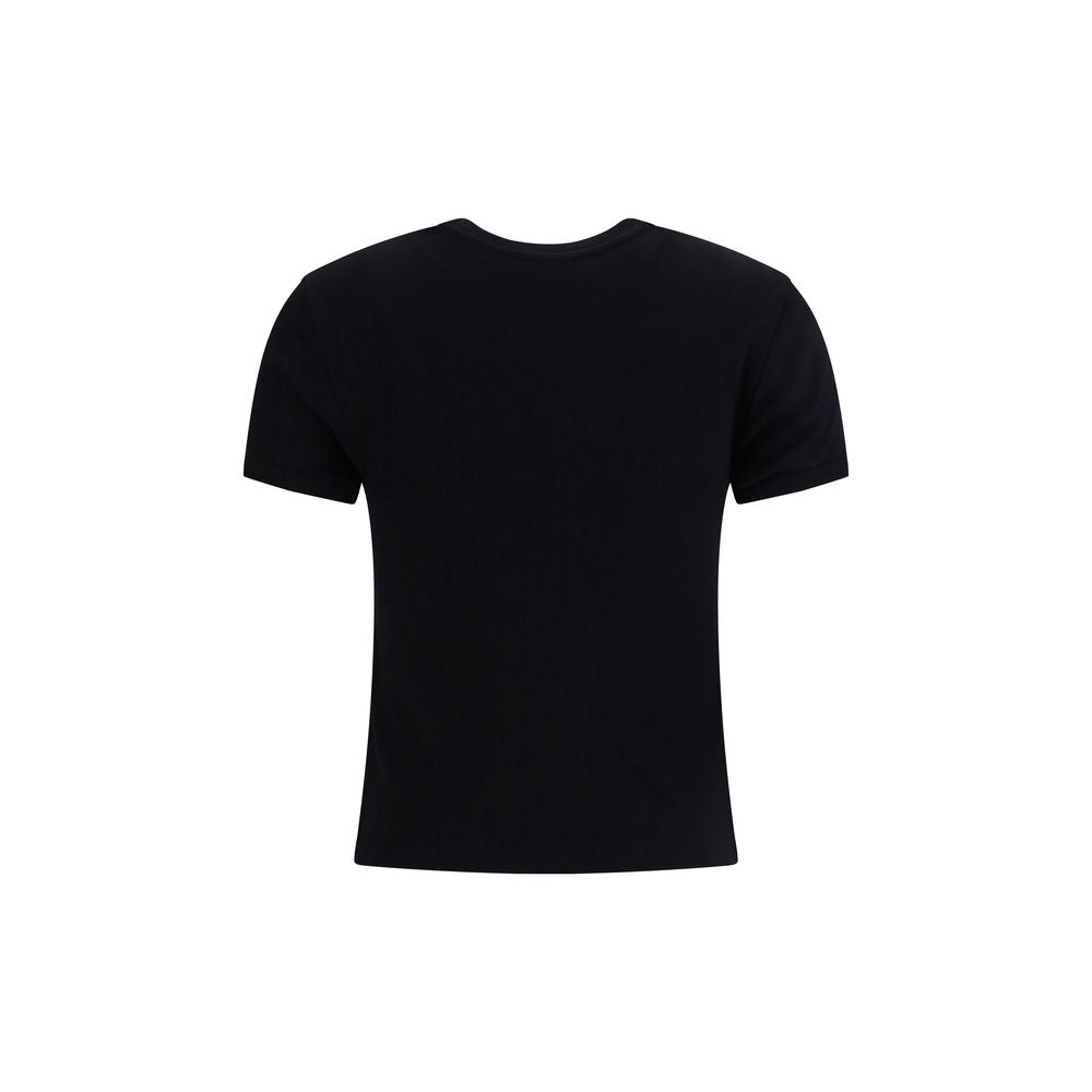 T-Shirt by Coperni for women in cotton black & print showcases a fashionable silhouette, elegantly detailed with a fashionable and round neckline for a sophisticated, high-fashion look.