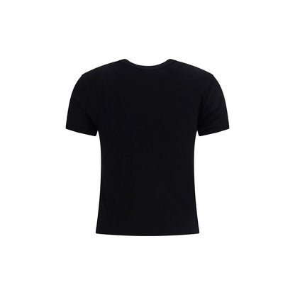 T-Shirt by Coperni for women in cotton black & print showcases a fashionable silhouette, elegantly detailed with a fashionable and round neckline for a sophisticated, high-fashion look.