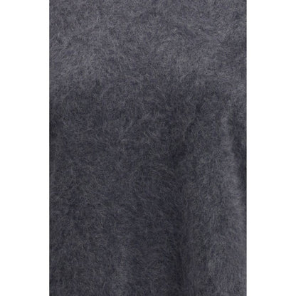 Sweater by Lisa Yang for women in cashmere & capra leather gray & signature features an tactile silhouette, showcasing a sophisticated and tactile for a refined finish.